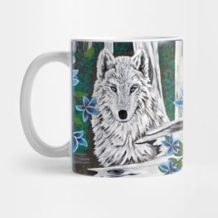 Wolf in the woods Mug